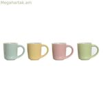 Սուրճի բաժակների հավաքածու Home ESPRIT դեղին կապույտ կանաչ վարդագույն ճենապակյա 90 մլ 4 հատ