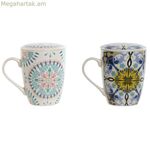 Թեյի բաժակ ֆիլտրով Home ESPRIT Կապույտ-սպիտակ փիրուզագույն միջերկրածովյան 340 մլ (2 հատ)