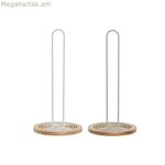 Խոհանոցային թղթի պահոց Home ESPRIT Բեժ Մոխրագույն Բնական Մետաղ Ռետինե Փայտ 15 x 15 x 31 սմ (2 հատ)