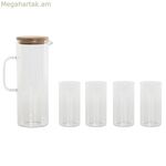 Ակնոցների հավաքածու Home ESPRIT թափանցիկ բամբուկե բորոսիլիկատային ապակի 210 մլ