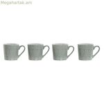 կտորանոց բաժակների հավաքածու Home ESPRIT Green Stoneware 360 մլ 9,5 x 13 x 9,2 սմ Մանդալա