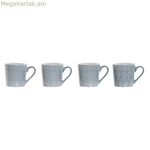 4 կտորանոց բաժակների հավաքածու Home ESPRIT կապույտ քարե ամանեղեն 340 մլ 13 x 9,5 x 9,2 սմ Մանդալա