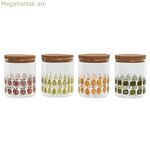 Tin Home ESPRIT դեղին-կանաչ բնական խցան սիլիկոնե բորոսիլիկատային ապակի Shabby Chic 700 մլ (4 հատ)