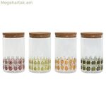 Tin Home ESPRIT դեղին-կանաչ բնական խցան սիլիկոն բորոսիլիկատային ապակի Shabby Chic 1 լ (4 հատ)