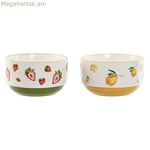 Աղցանի աման Home ESPRIT դեղին կարմիր կանաչ ճենապակի 21 x 21 x 12 սմ (2 հատ)