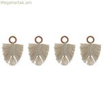 Անձեռոցիկի մատանի Home ESPRIT Բնական ակացիա մակրամե 13 x 1 x 18 սմ 4 հատ