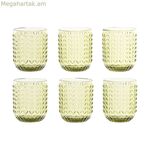 Ակնոցների հավաքածու Home ESPRIT Green Crystal With relief 275 մլ (6 հատ)