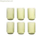 Ակնոցների հավաքածու Home ESPRIT Green Crystal With relief 420 մլ (6 հատ)