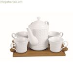 Սուրճի բաժակների հավաքածու Home ESPRIT սպիտակ բամբուկե ճենապակուց