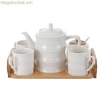 Սուրճի բաժակների հավաքածու Home ESPRIT սպիտակ բամբուկե ճենապակյա 240 մլ