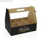 Շշերի տակդիր Versa 6 շշերի համար 18 x 5 x 18 սմ մետաղական MDF փայտե