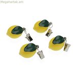 Սփռոցի սեղմակ Versa Metal Պոլիէթիլենային Ցինկի համաձուլվածք 7 x 3 սմ Լիմոն 4 հատ