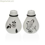 Աղի և պղպեղի թափահարիչներ Versa կերամիկական դոլոմիտի ծաղիկներ 5,5 x 8,5 x 6 սմ