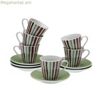 Բաժակների հավաքածու ափսեներով Versa Ligne ճենապակյա