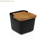 Աղաման կափարիչով Versa սև կերամիկական 8,8 x 8,5 x 8,8 սմ