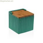 Աղաման կափարիչով Versa կանաչ կերամիկական բամբուկե դոլոմիտ 11 x 11 x 11 սմ