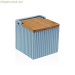 Աղաման կափարիչով Versa կապույտ կերամիկական բամբուկե դոլոմիտ 11 x 11 x 11 սմ