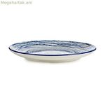 Հարթ ափսե՝ շերտերով ճենապակյա կապույտ-սպիտակ 24 x 2,8 x 24 սմ