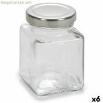 Տարա թափանցիկ արծաթագույն մետաղական ապակի 100 մլ 5,6 x 7,6 x 5,6 սմ (6 հատ)