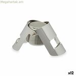 Շամպայնի խցան Kinvara KT970 Արծաթագույն սիլիկոնե չժանգոտվող պողպատ Պլաստիկ 6 x 5,5 x 3,5 սմ Հերմետիկ (12 հատ)