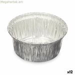 Ֆլանի կաղապար Kinvara 30228 արծաթագույն ալյումինե 8,5 x 8 x 8,5 սմ միանգամյա օգտագործման շրջանաձև (12 հատ)