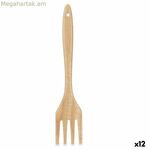 Խոհանոցային սպաթուլա Kinvara KT143045-1 փայտե 7 x 35 x 2 սմ պատառաքաղ (12 հատ)
