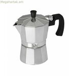 Իտալական սուրճի մեքենա JATA CCA3 * արծաթագույն ալյումինե, 3 բաժակ