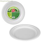 Ափսեների հավաքածու Լավագույն ապրանքներ Կանաչ շաքարեղեգ Ø 17 սմ Սպիտակ կենսաքայքայվող միանգամյա օգտագործման 25 միավոր