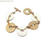 Կանացի ապարանջան Guess CWB10902 կերամիկական, ոսկեգույն պողպատ, սպիտակ պողպատ/կերամիկա (21 սմ)