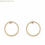 Կանացի ականջօղեր Շաբամա Սուրի արույրից՝ ոսկեջրած 4 սմ