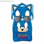Գլխարկների և արևային ակնոցների հավաքածու Sonic 2 հատ (53 սմ)