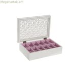 Ժամացույցների տուփ DKD Տան դեկոր Սպիտակ բաց վարդագույն բյուրեղյա MDF փայտ 29 x 20 x 9 սմ (12 հատ)