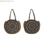 Կանացի ձեռքի պայուսակ DKD Home Decor Կապույտ Սև Բնական 36 x 12 x 36 սմ (2 հատ)