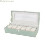 Ժամացույցների տուփ Versa կանաչ պոլիեսթեր 13,5 x 9 x 30,5 սմ