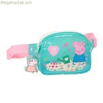 Գոտու պայուսակ Պեպպա խոզուկ Գեղեցիկ ծաղիկներ դեղին անանուխ 14 x 11 x 4 սմ