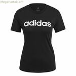 Կանացի կարճ թևքով մարզաշապիկ Adidas Lin T սև (XS)