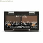 Հոնքերի դիմահարդարում Rimmel London Brow This Way 003-Մուգ շագանակագույն