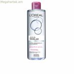 Միկելյար ջուր դիմահարդարման համար L'Oreal Make Up Micelar Agua Suave զգայուն մաշկի համար 400 մլ