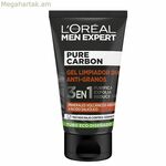 Դեմքի շերտազատող միջոց L'Oreal Make Up Men Expert Pure Carbon՝ հակաակնե 3-ը 1-ում (100 մլ)