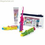 Երեխաների բերանի խոռոչի խնամքի հավաքածու Kin Fluorkin Crocodile Travel (3 հատ)