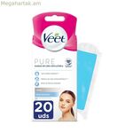 Դեմքի մազահեռացման շերտեր Veet զգայուն մաշկի համար 20 հատ