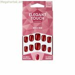 Կեղծ եղունգներ Elegant Touch փայլեցված գույնով կլորացված, խորը կարմիր (24 հատ)