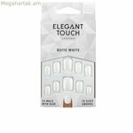 Արհեստական եղունգներ Elegant Touch փայլեցված գույն կլորացված, սպիտակ 24 հատ (48 հատ)