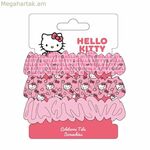 Ռետինե մազակալներ Hello Kitty ֆուքսիա գույնի, 3 հատ