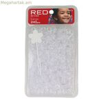 Ապակե ուլունքներ՝ «Կարմիր համբույր» չափսի, թափանցիկ, 240 հատ