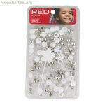 Ապակե ուլունքներ՝ Red Kiss Kiss L, սպիտակ արծաթ, 240 հատ