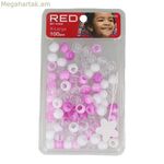 Ապակե ուլունքներ՝ Red Kiss Kiss XL, սպիտակ, վարդագույն, 100 հատ