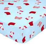 Հարմարեցված սավան HappyFriday XMAS Կապույտ բազմագույն 60 x 120 x 14 սմ