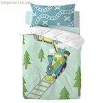 Մանկական մահճակալի բազմագույն վերմակի հավաքածու HappyFriday Happynois գնացքով, 2 հատ