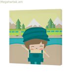 Կտավ HappyFriday Happynois գնացք բազմագույն 27 x 27 սմ